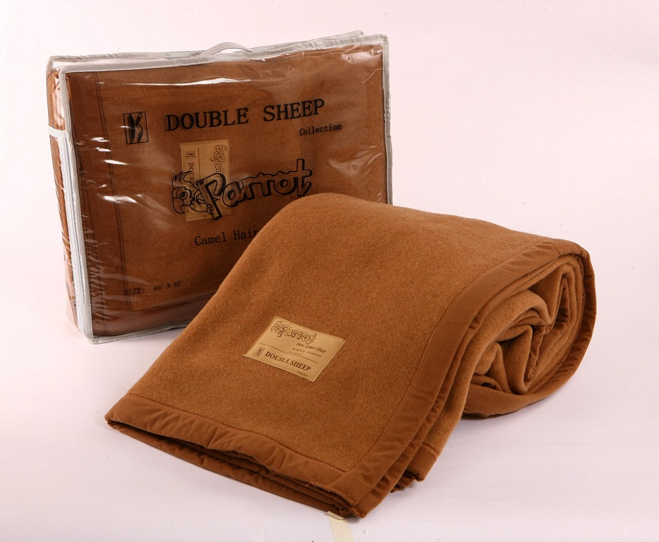 Double Sheep 100 Camel Hair Blanket Queen