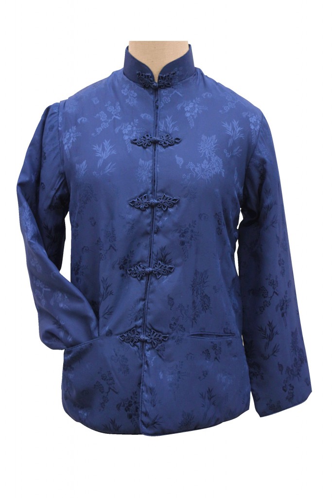 双马牌蓝色真丝丝棉衣