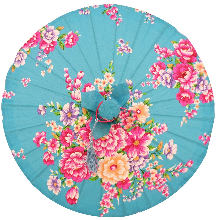 臺灣製客家花布小傘 藍 小 Hu002s 臺灣製客家花布小傘 藍 小 Hu002s